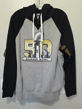 Men's Gray & Black Super Bowl 50 Pullover Hoodie